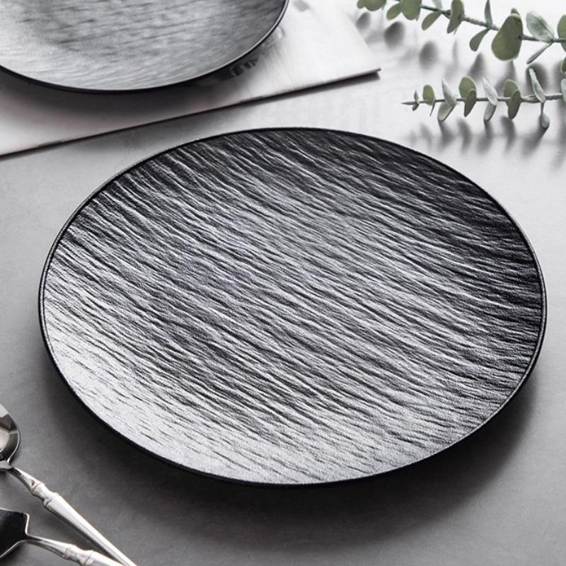 Creative Wavy Matte Ceramic Steak Plate Scratch-resistant Home Western Dining Hotel Tableware Round Barbecue Pasta Plate Home