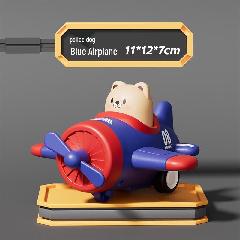Children s Cute Pet Press-and-Go Inertial Airplane Toy: Durable, Educational, Drop-resistant Car Gift