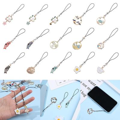 Charm Key Strap Lanyard Bag Accessories Flower Cute Mini Phone Case Pendant