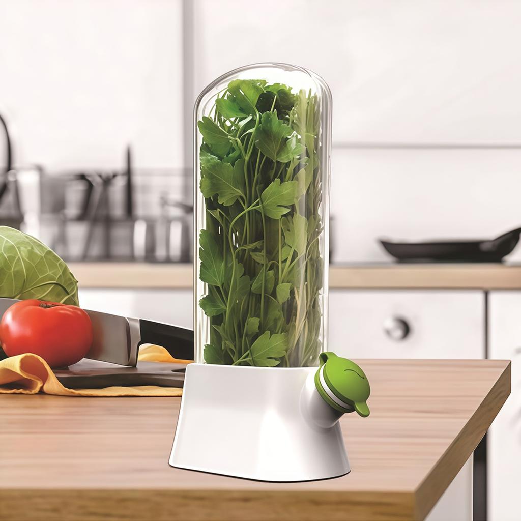 Herb Preserver Extenders Maintains Freshnesses 2 3 Interval Visible Lid Ventilated Bottom Safe for Refrigerator Storage