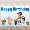 Baby B-BOSSED Birthday Theme Birthday Party Decoration Backdrop Family Cup Plate Napkin Balloons Baby Shower Supplies Kid Gift