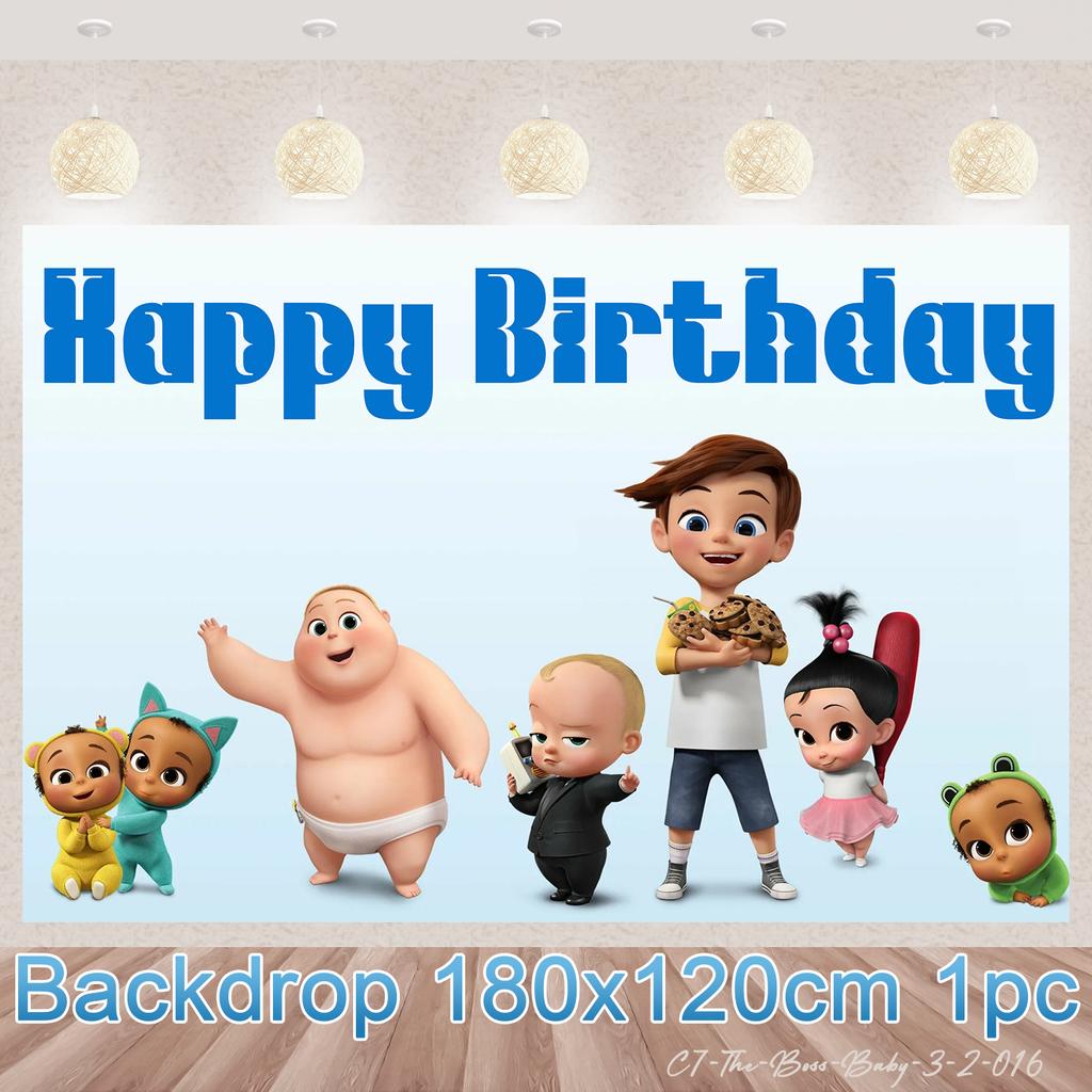 Baby B-BOSSED Birthday Theme Birthday Party Decoration Backdrop Family Cup Plate Napkin Balloons Baby Shower Supplies Kid Gift