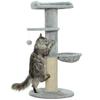 103.5cm Cat Tree with Cat Bed and Hammock, Plush Lining, Light Grey