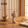 Minimalistische Kerstman Decoratie Abstract Ornament, Zandsteen Textuur 3D Print Hedendaagse Kerst Huis Beelden, Artistieke Beeldjes voor Tafelblad