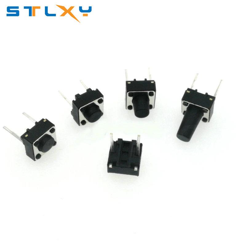 Stlxy 20pcs Middle 2pin 6x6x4.3/5/6/7/8/9/10 mm Switch Tactile Push Button Switches 6x6x4.3mm 6x6x5mm 6x6x6mm 6x6x7mm