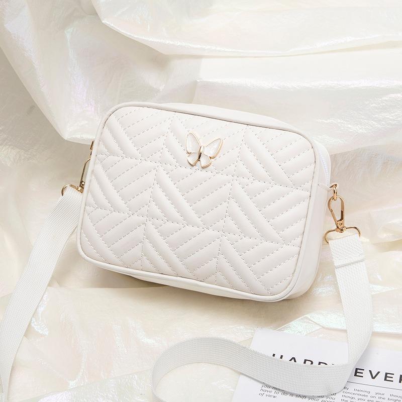Women's bag simple embroidery thread bag fashion camera bag wide shoulder strap single shoulder messenger bag women's bag one piece