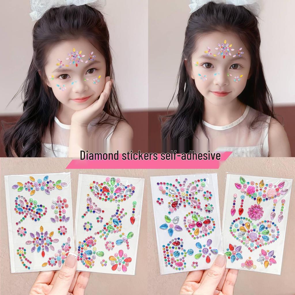 Acrylic Rhinestone Sticker Set: Heart, Crown, Butterfly, Moon, Animal Designs