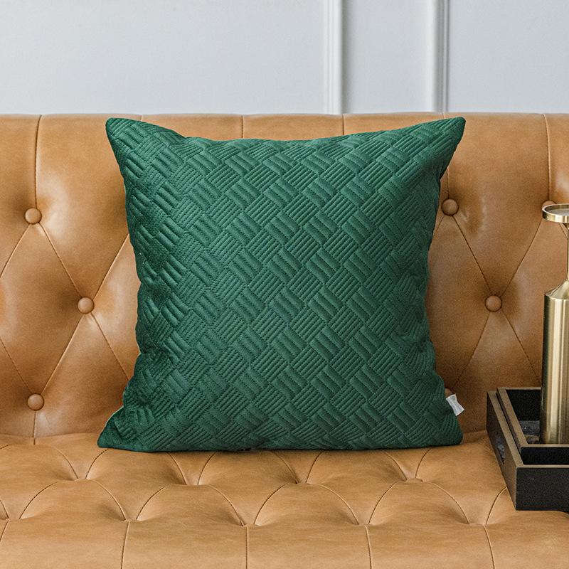 Ultrasonic Solid Color Pillow, Velvet Pillow Cover, Fabric Solid Color Household Products, Nordic Multi-color Sofa Cushion