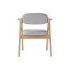 4 Foldable Dining Chairs, Solid Wood, Comfortable and Breathable, Suitable for Dining Room, Living Room, Café, Modern Style, Linen, Grey
