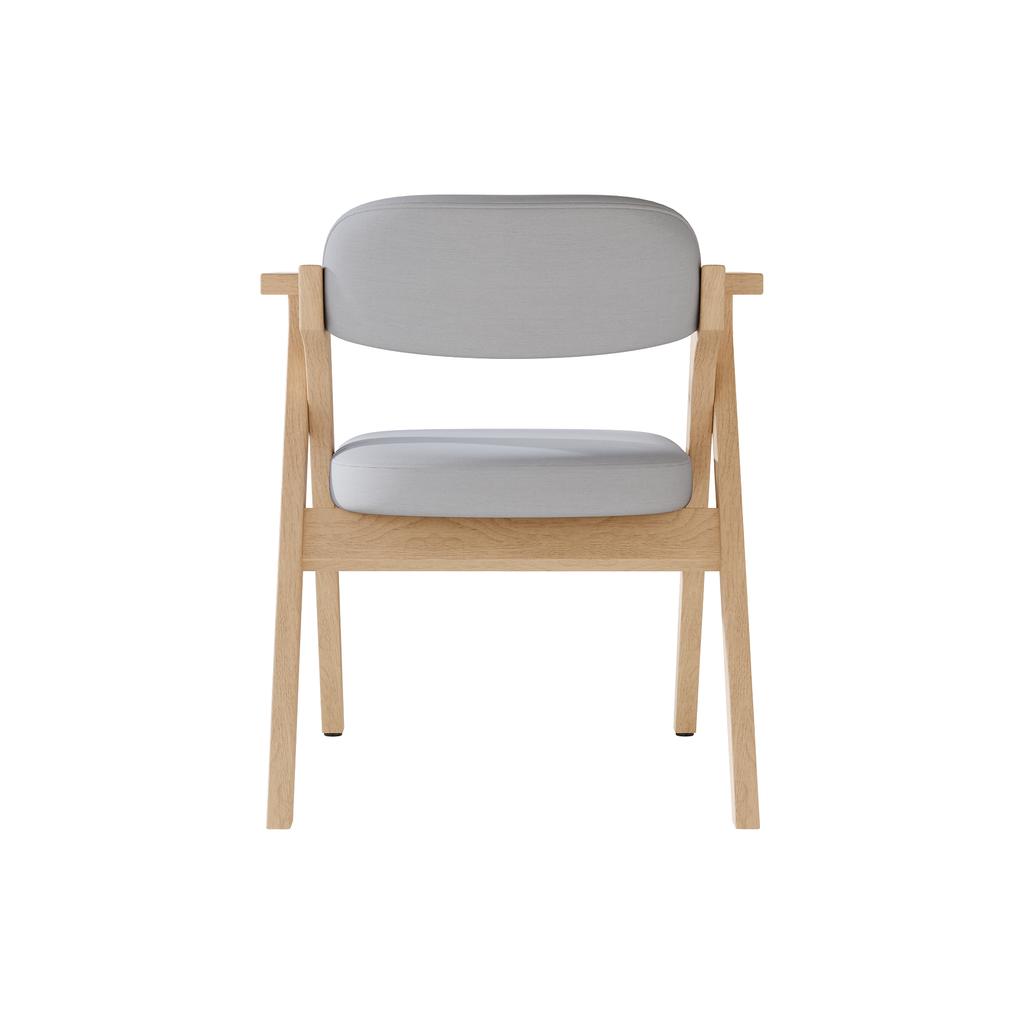 4 Foldable Dining Chairs, Solid Wood, Comfortable and Breathable, Suitable for Dining Room, Living Room, Café, Modern Style, Linen, Grey