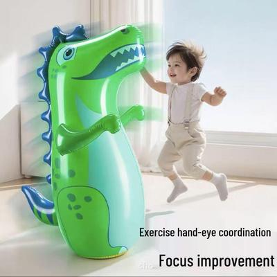 Inflatable Children's Dinosaur Boxing Toy with Pump - Leak-Proof, Roly-Poly Design for Stress Relief