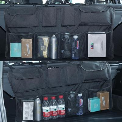 Organiseur de coffre de voiture, support de siège arrière, organisateur suspendu pour siège arrière, sac de rangement en tissu Oxford, filet réglable, grande capacité, pliable
