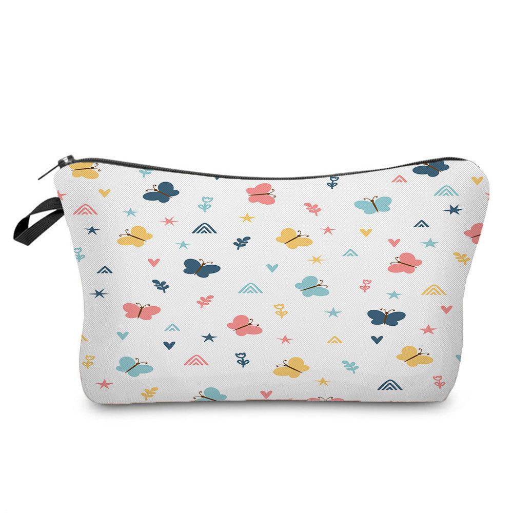 Women Butterfly Print Cosmetic Bag Toiletries Organize Travel Storage Case 6706