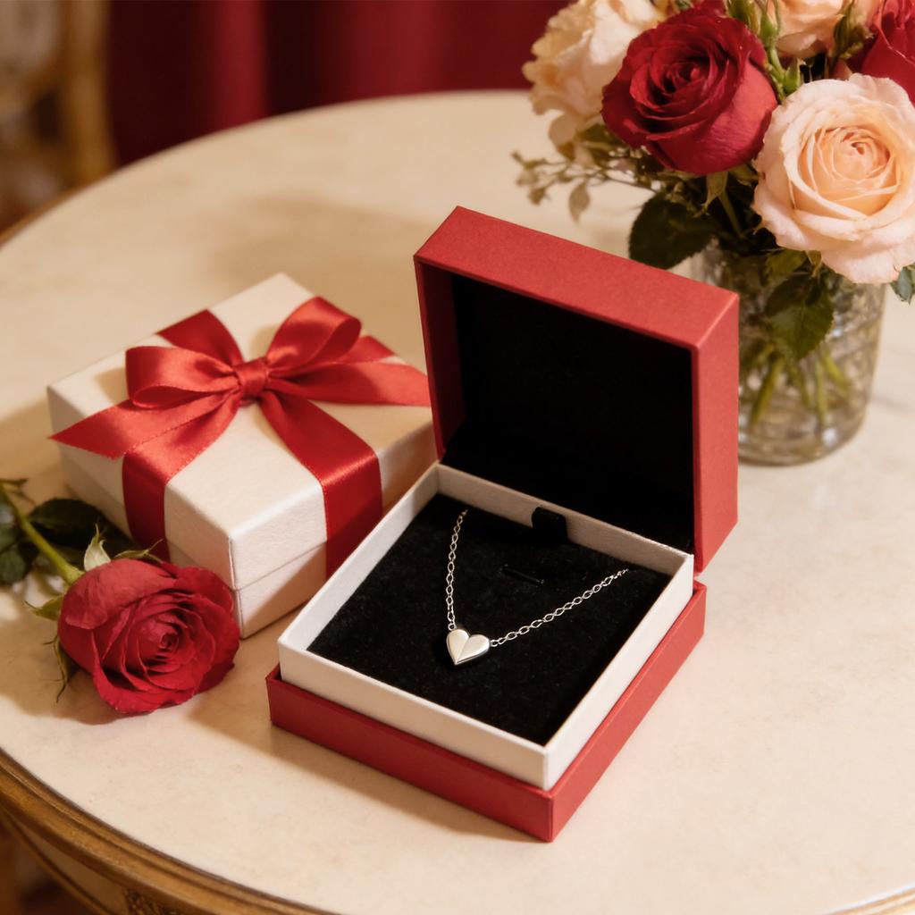 Heart-shaped Paperclip Necklace, Delicate Heart-shaped Pendant Necklace, Elegant And Everyday Jewelry, Valentine's Day Gift.