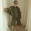 Fashion Suede Zipper Bomber Jacket for Women Vintage Turn Down Collar Long Sleeve Coats Lady New Streetwear Loose Short Outerwear Commute Spring New