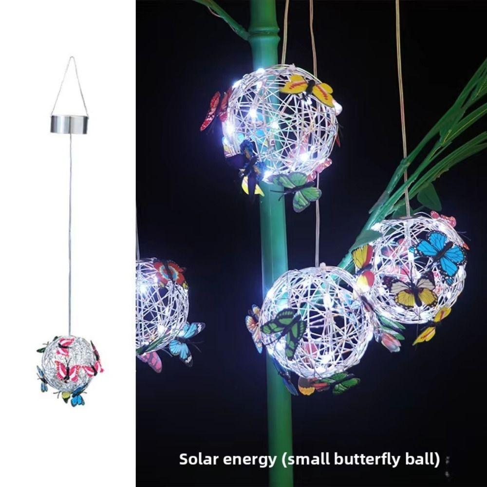 Colorful Butterfly Solar Butterfly Ball Light Waterproof LED Hanging Light Night Lighting