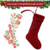 Christmas Stockings Knitted Xmas Stockings 18 Inches Double-Sided Fireplace Hanging Stockings For Family Christmas Decoration