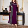 Plus Size Patchwork Nightclub Sexy Evening Gown - Stylish Goddess Temperament