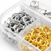 1,200-Piece Jewelry Repair Findings Kit with Multiple Jump Ring Sizes, Lobster Clasps, Hand Tools and a Compartment Storage Box for Jewelry Making