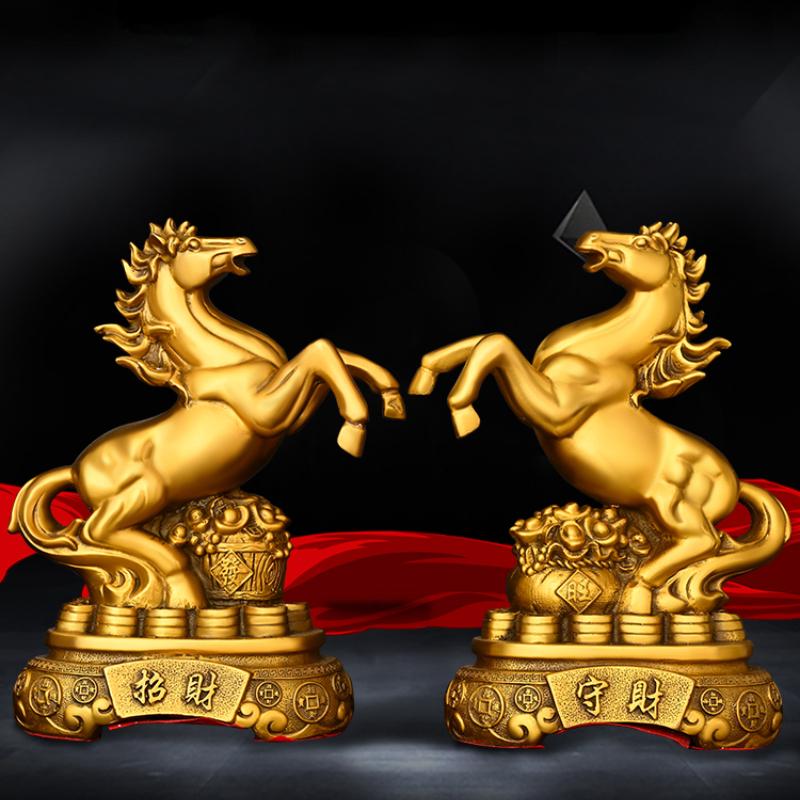 Copper Horse Ornament Come Wealth Horse Home Living Room Shop Office Decoration
