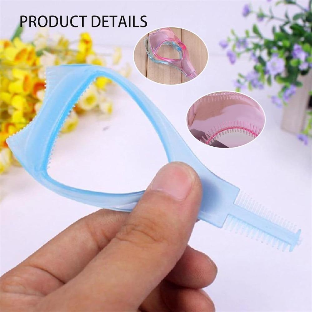 Crystal Mascara Shield Eyeliner Assistant 3 In1 Eyelashes Tools 3-In-1 Eyelash Comb Template  Women