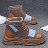 Trendy Brand Autumn and Winter Men's High-top Platform Short Boots British Outdoor Tooling Locomotive Men's Boots Casual Birkenstock Martin Boots