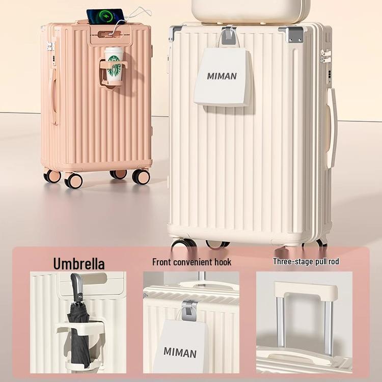 Women's High-Value Sturdy 20/24-Inch Mother-Child Trolley Case with Combination Lock for Travel