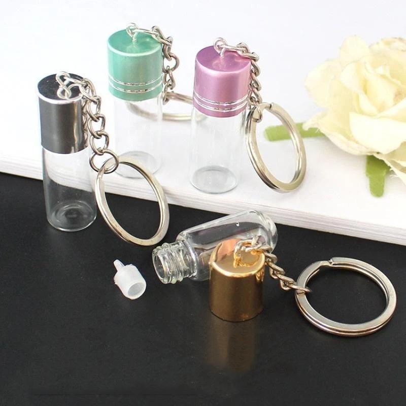 Mini Wishing Bottle Keychain For Diy Decoration Craft Glass Bottle Pendant Women Bag Charm