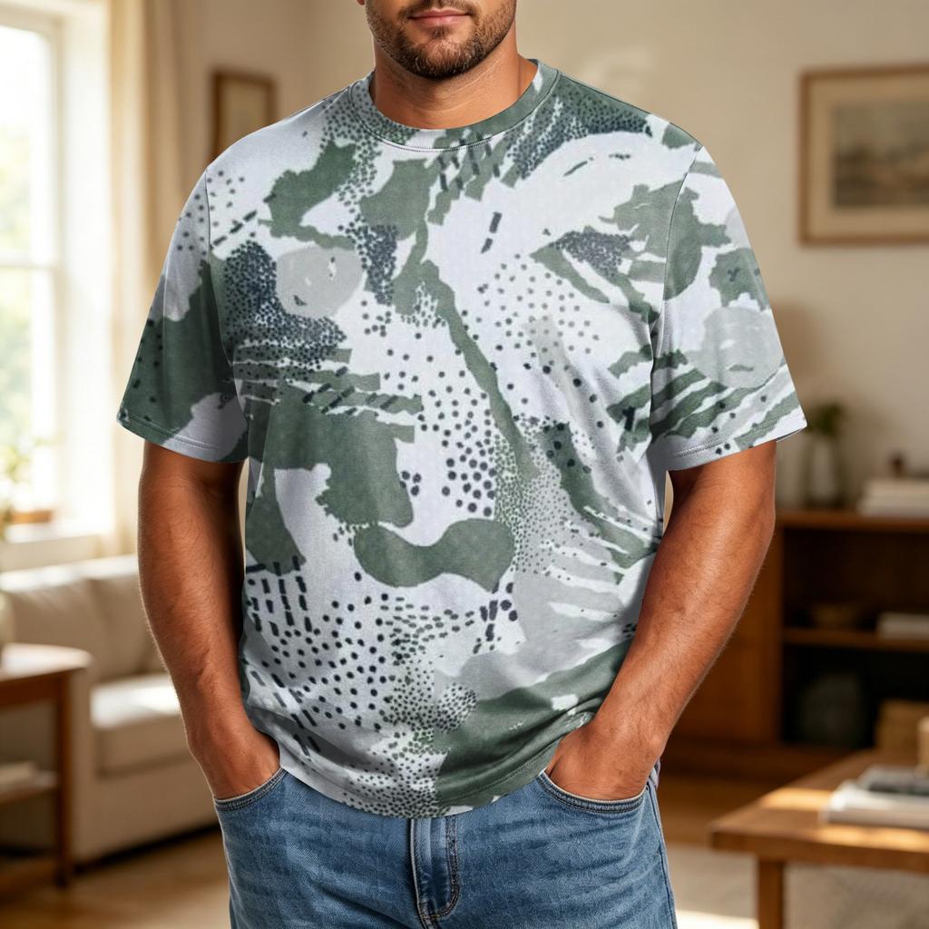 Camiseta Casual de Manga Corta para Hombre de Talla Grande, Cómoda, Transpirable, Corte Holgado, Tejido Suave, Cuello Redondo para el Uso Diario