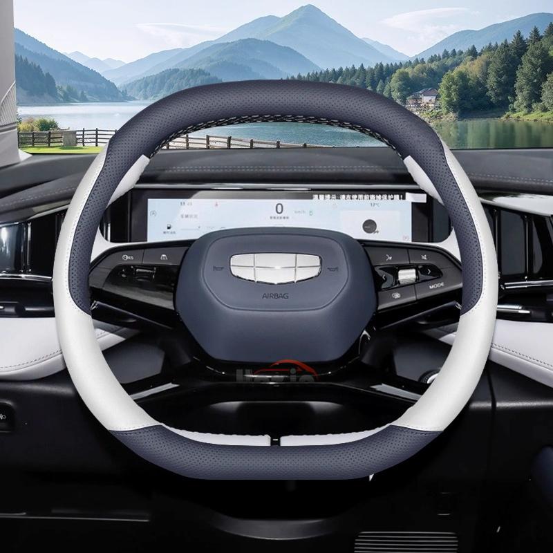 Leather Car Steering Wheel Cover for Geely Cityray Boyue L Cool Starray Galaxy Preface Interior Accessories 2025 2026