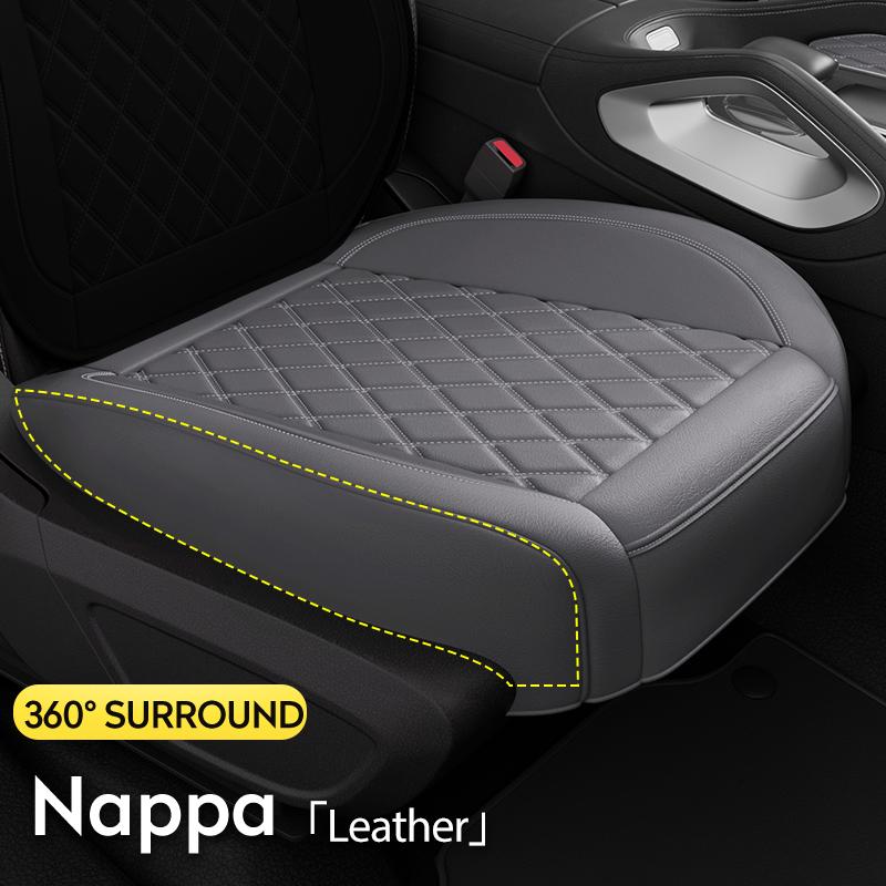 1PCS Nappa Leather Car Seat Cover Waterproof Wrap Around Bottom Seat Cushion Durable Car Seat Protector Universal Auto Seat Pad