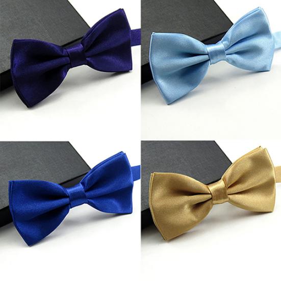 Men Classic Solid Color Bowtie Necktie Tuxedo Wedding Party Adjustable Bow Tie