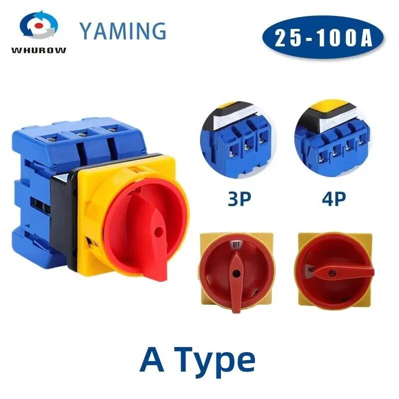 YMD11 Series 25-100A 3P 4P Isolator Switch Silver Contact ON-OFF Rotary Cam Selector Cabinet Control Waterproof Box LW30
