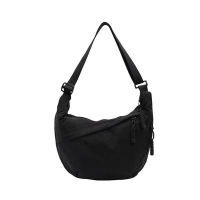 Jio.Jio Women's Crescent-Shaped Crossbody Shoulder Bag, Simple, Solid Color, Stylish, Cute, Adjustable Length, Lightweight, Everyday Casual, Large