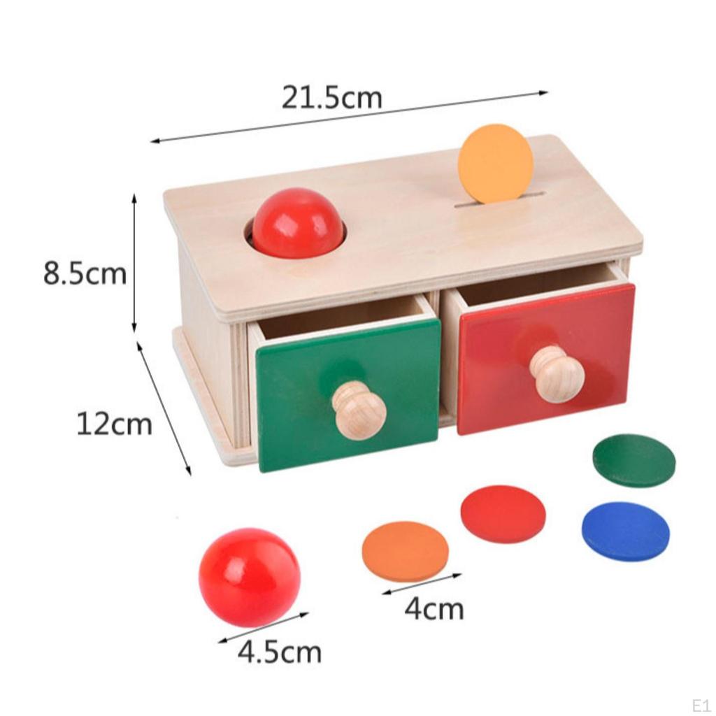 Objektpermanenz-Box Kinderzentriertes Holz-Kugel-Drop-Spielzeug Pädagogisch für Kleine