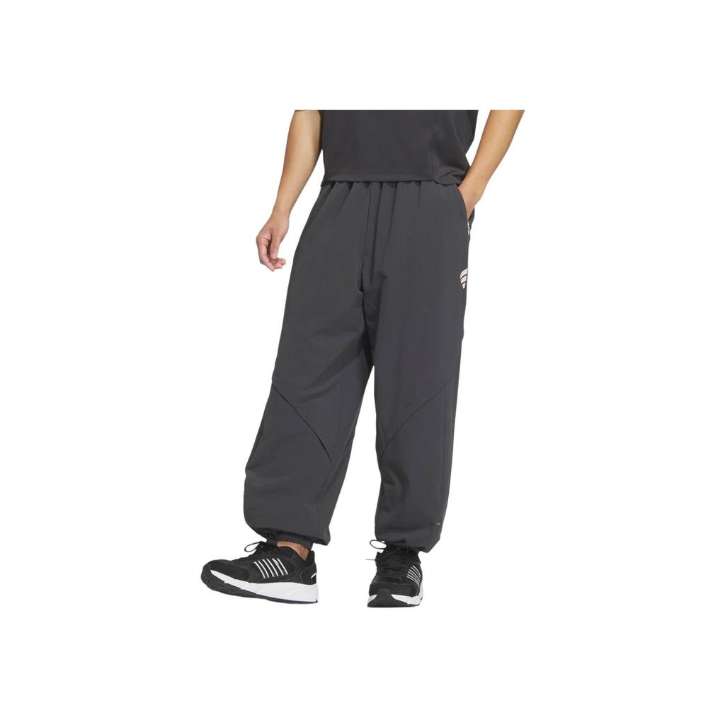 Adidas Future Style Woven Trousers Color Block Loose Fit Sports Casual Pants Men Bottoms Carbon-Black Light-Gray JL9989