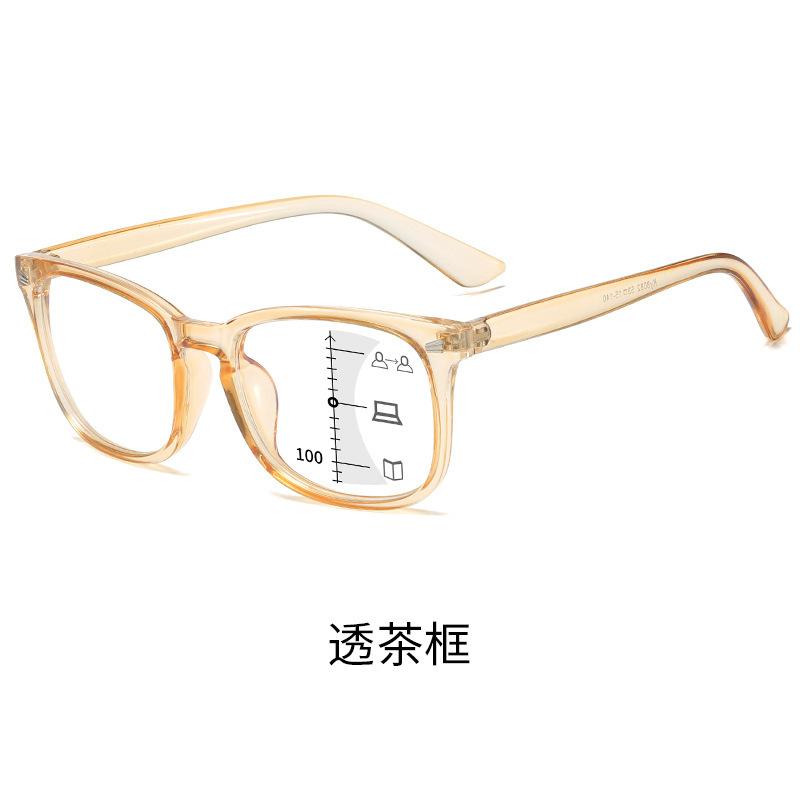 Progressive Multi-Focus Anti-Blue Reading Glasses Automatic Zoom Far And Near Double Light Function Presbyopia Men And Women Full Frame