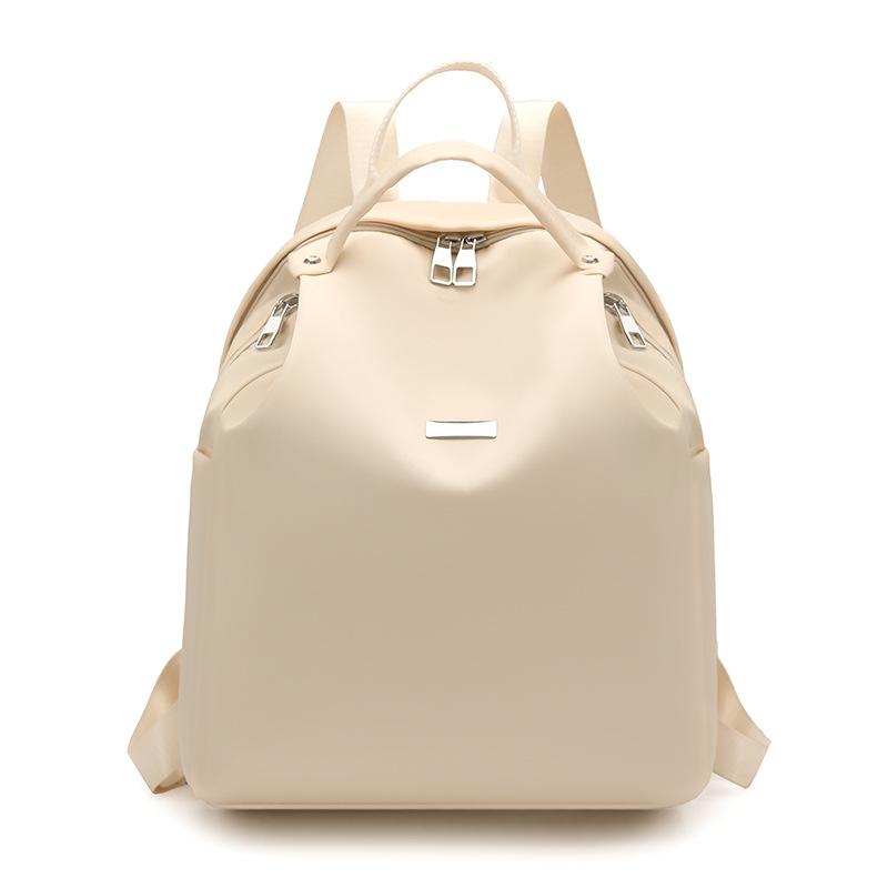 

Однотонная портативная сумка-тоут Нейлоновый рюкзак большой емкости Женский рюкзак бежевый