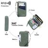 Multi-Functional RFID Anti-Theft Passport Crossbody Bag with Double Zipper