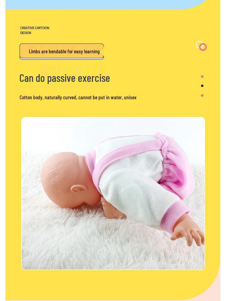 Infant Caregiver Training Simulation Doll: Vinyl Baby Model with Teaching Aids