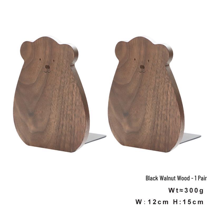 Black Walnut Wooden Anti-Fall Book Stand for Dorm or Office