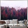 Wald Wandteppich Wandbehang Naturlandschaft Wald Dunkelrote Bäume Raumdekoration Böhmische Ästhetik Wandkunst Heimdekoration Geschenk
