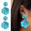 Eye Catching Woman Studs Earrings Flower Pendant Earrings Colorful Ear Jewelry Iron Texture for Matching Fashion Outfits
