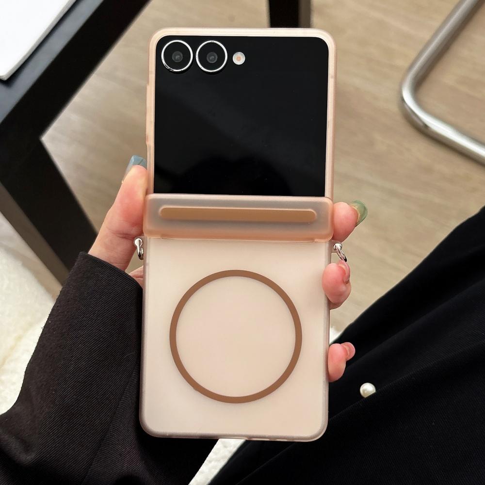 Matte Magnetic For Magsafe Wireless Charging Hinge Phone Case For Samsung Z Flip 8 7 6 5 5G Shockproof Ultra Thin Hard PC Cover