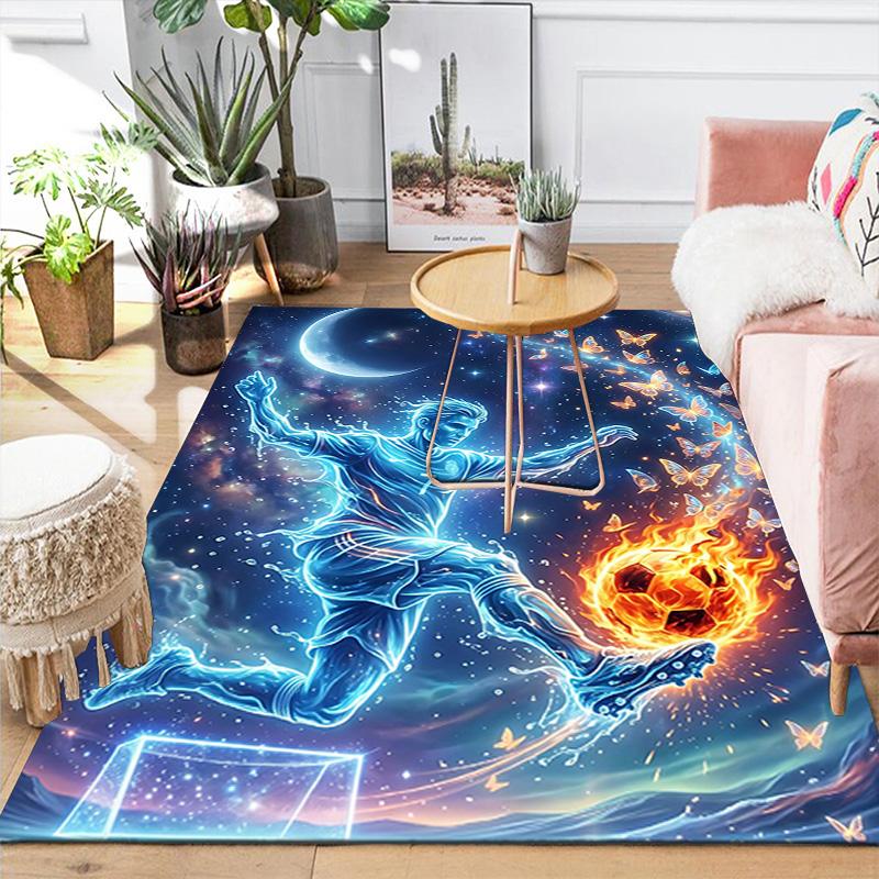 1pc Galactic Soccer Dream Rug, Office Carpet Indoor Outdoor Entrance Doormat, Non-Slip Soft And Comfortable, Living Room. DT707021