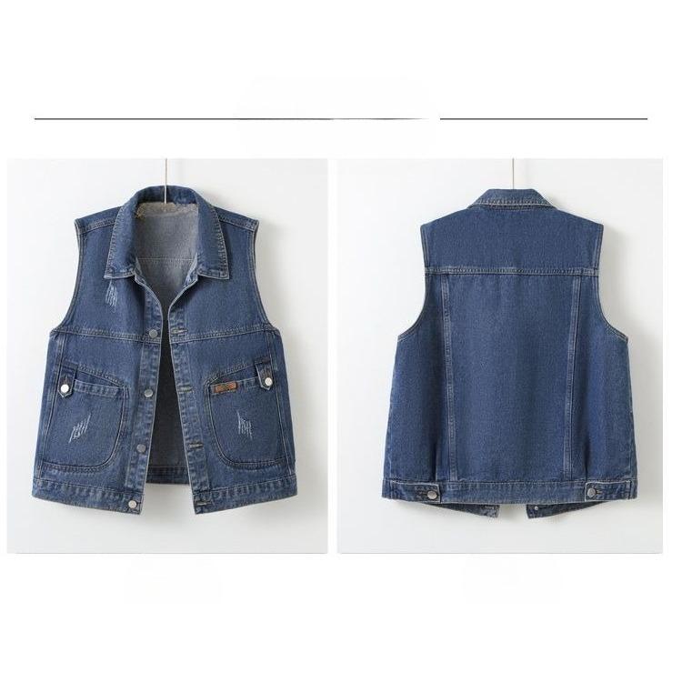 Fashion Denim Vest Women Spring Autumn Loose Short Casual Korean Style Waistcoat
