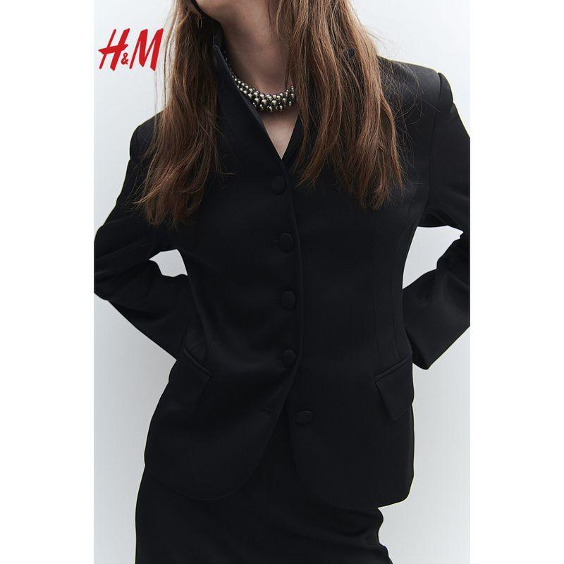 

HM Летний женский приталенный атласный блейзер 1256772