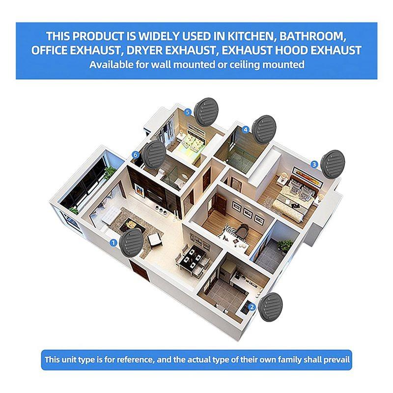 ABBP-5Pcs 4Inch 304 Stainless Steel, Louvered Grille Cover Vent Hood Flat Ducting Ventilation Air Vent Wall Air Outlet