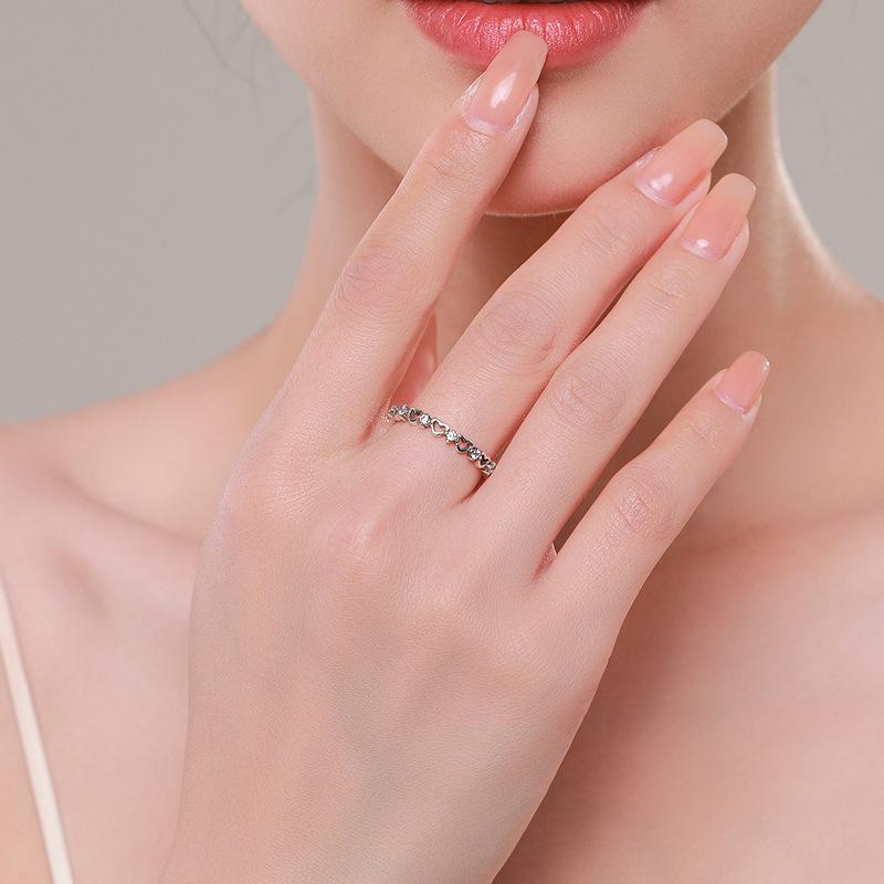 Tancise Classic 925 Sterling Silver  Zircon Ring Ladies Jewelry Wedding Promise Party Gift