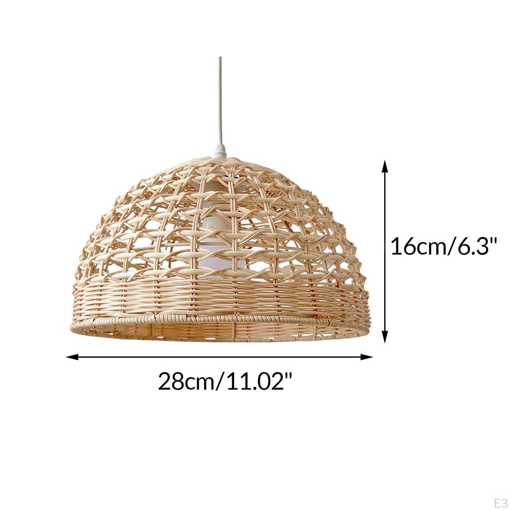 Rattan Lampshade Wicker Pendant Light Cover for Dining Room Restaurant Hotel